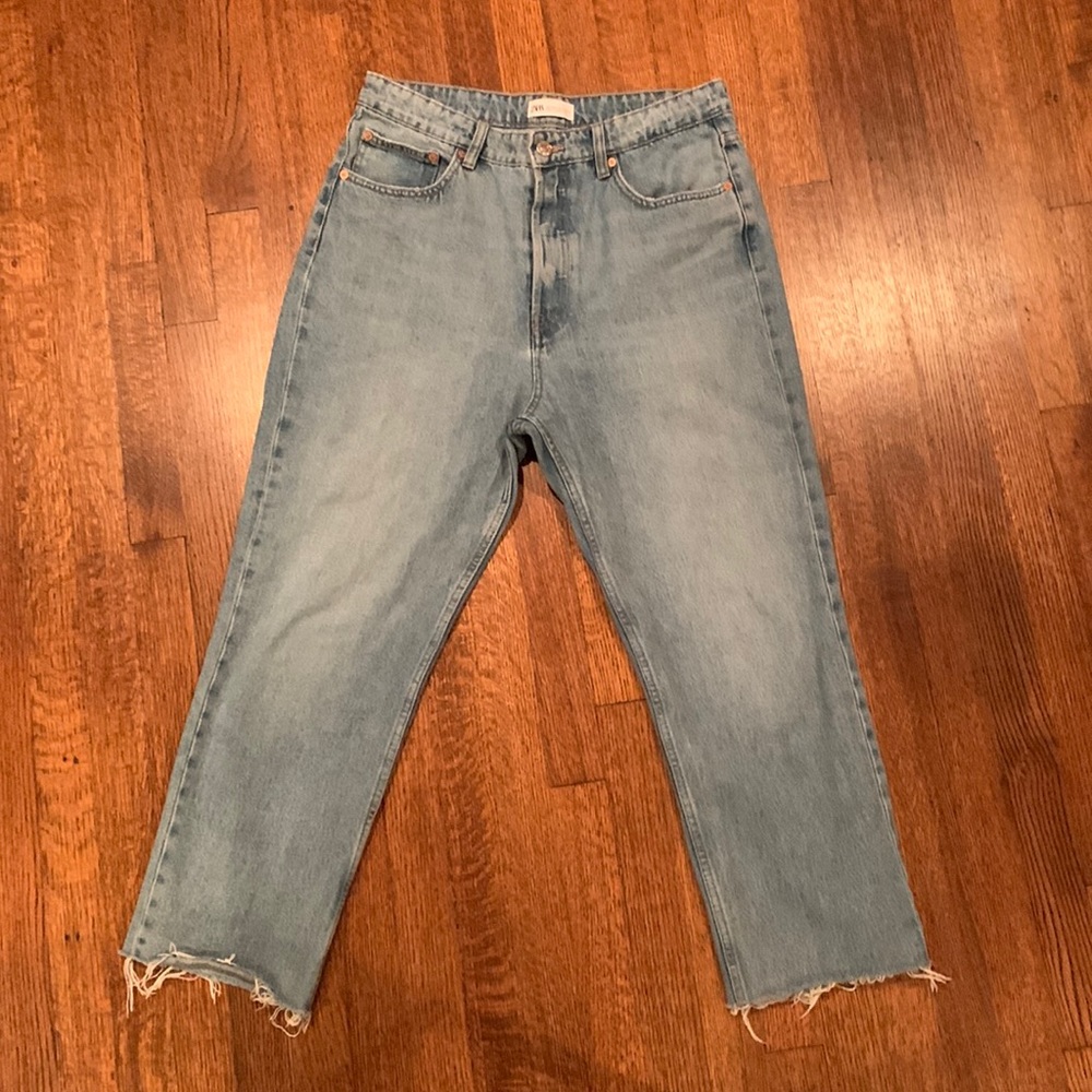 Zara Hi-Rise Straight Leg Jeans